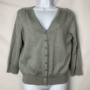 🌟CONTEXT 3/4 SLEEVE METALLIC CARDIGAN